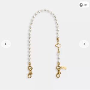 Coach Gold and White Pearl Bag Strap SHIPS TODAY